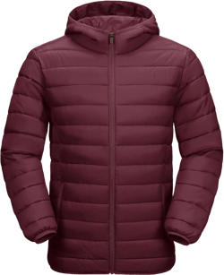 MAGCOMSEN Men's Lightweight Puffer Jacket Hooded Warm Winter Coat Quilted Lined Water-Resistant Full Zip Bubble Jackets XX-Large Wine Red