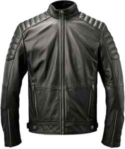 Men’s Black Genuine Sheepskin | Stand Collar Zip-up | Casual Quilted Cafe Racer Soft Slim-fit Motorcycle Leather Jacket