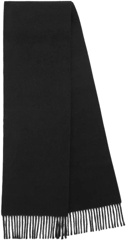 Men's Fringe Scarf in Black