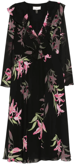 floral-print midi dress