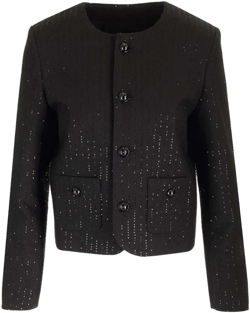 Chelsea Sequin Detailed Jacket In Black