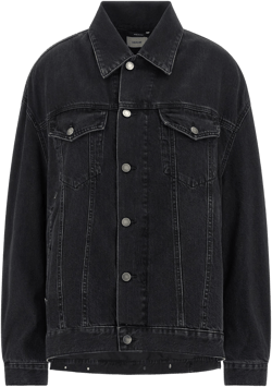 Button-down Long-sleeved Denim Jacket In Blue