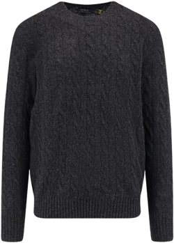 Wool And Cashmere Cable Knit Sweater In Black