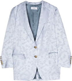 Patterned-jacquard Blazer In Blue