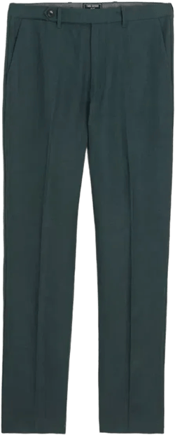 Straight Fit Linen Tab Trouser In Blue