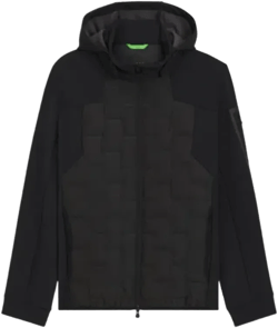 Down-filled Jacket With Welded Logo Pattern In Black