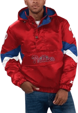 Men's Starter Black Philadelphia Phillies Force Play II Half-Zip Hooded Jacket