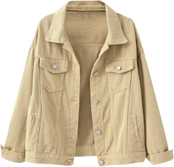 PETYCZEN Womens Jean Jacket Classic Fit Long Sleeve Cropped Denim Jacket Lapel Button Down Boyfriend Jean Jackets Fall Coats