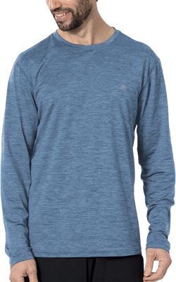 Arctic Cool Men's Crew Neck Instant Cooling Moisture Wicking Performance UPF 50+ Long Sleeve Sun Protection Shirt Oxford Blue Twist 4X-Large