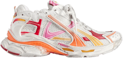 Men's Runner Sneaker in White/orange/pink/red