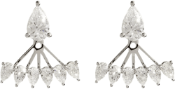 14K White Gold Pear Lab Grown Diamond Earring Jackets