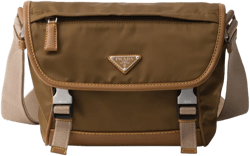 Men's Nylon Leather-Trim Messenger Bag
