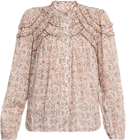 Christa Printed Ruffle Blouse