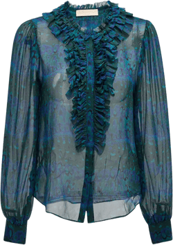 Clio Sheer Ruffle Blouse