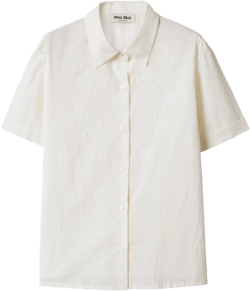 Batista Flower Embroidered Short-Sleeve Button-Down Shirt
