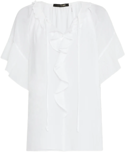 Vale Raglan-Sleeve Ruffle Blouse