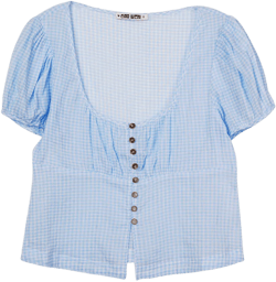 Risi Gingham Button-Front Top