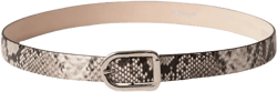 Mija Snake-Embossed Leather Skinny Belt