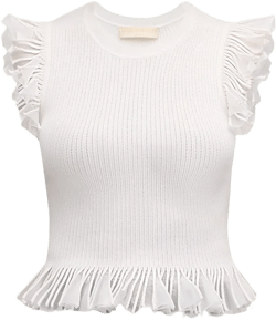 Leila Ribbed Ruffle Top