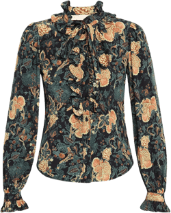 Catroux Long-Sleeve Silk Blouse
