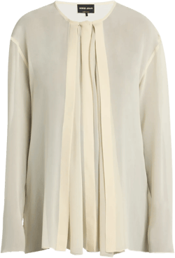 Pleated Silk Blouse