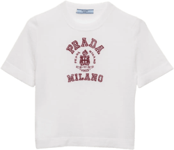 Intarsia Logo Short-Sleeve Cashmere Tee