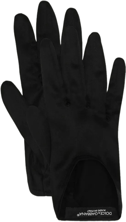 Cut-Out Satin Classic Gloves With Logo Strap