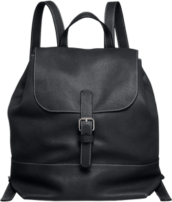Men's Pebble Leather Flap-Top Backpack