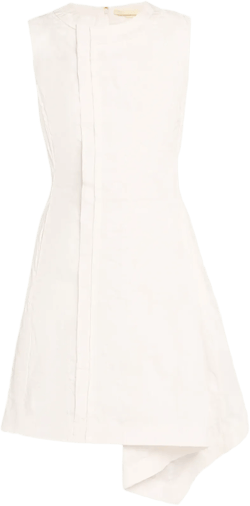 Textured Floral Brocade Asymmetric Mini Dress