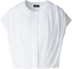 Sleeveless Cotton Voile Bubble Blouse
