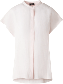 Linen Voile Button-Front Blouse