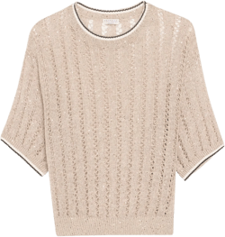 Micro Sequined Linen French Riveria Sweater