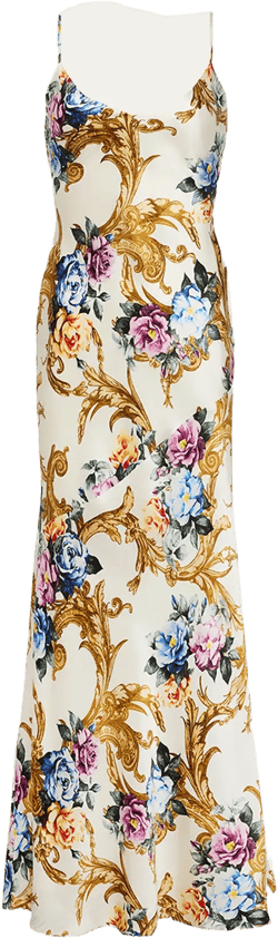 Serita V-Neck Bias-Cut Maxi Dress
