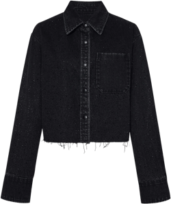 Rhinestone Detail Denim Shirt