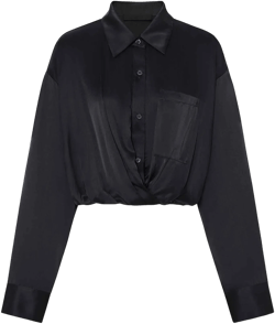 Silk Blend Cropped Shirt