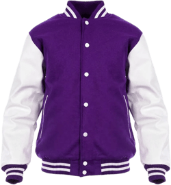 Purple and White Varsity Jacket Classic Letterman Bomber Premium Wool and Leather College Sportswear Retro Baseball Jacket