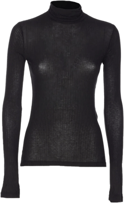 high-neck long-sleeve top