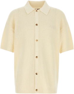 embroidered-logo crochet shirt