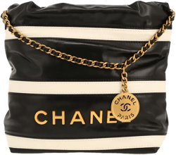 mini leather striped tote bag