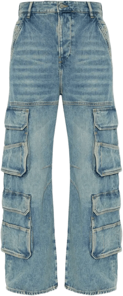 multi-pocket cargo jeans