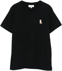 fox-embroidered cotton T-shirt