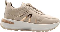 metallic-panelled leather sneakers