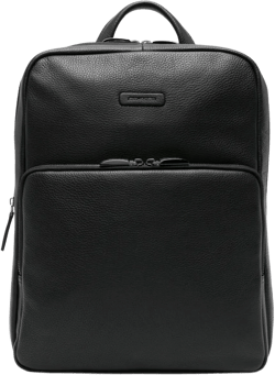 logo-patch leather backpack