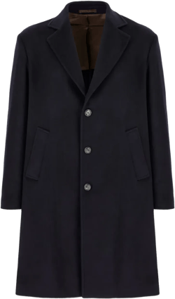 button-fastening wool single-breasted coat