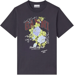 floral-print graphic T-shirt 