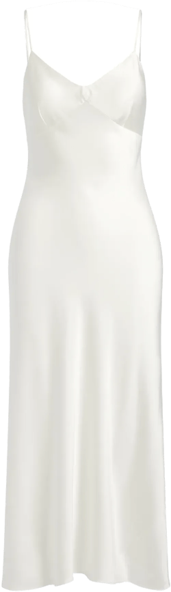 SILK CAMI V NECK LONG SLIP