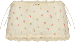 STRETCH LACE TIE SIDE MINI SKIRT