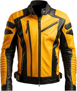 Yellow Black Leather Motorcycle Jacket Men Fashion - Racer Quilted Brando Biker Leather Jacket Men Winter Coats