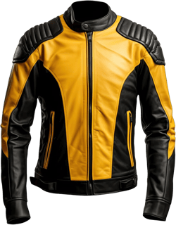 Sleek Black & Yellow Racer Leather Jacket – Unleash Your Inner Speedster in Style, Motorcycle Gear, Sporty Elegance