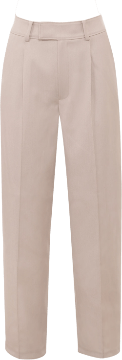beige high waist tailored trousers